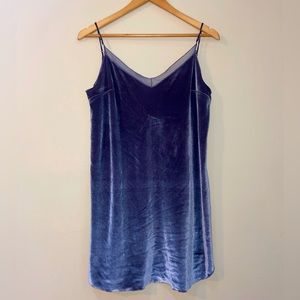 Silver/ blue Velvety slip dress